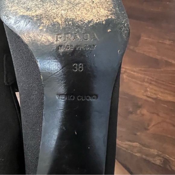 Prada Vintage Black Leather Heeled Loafer - Picture 8 of 8